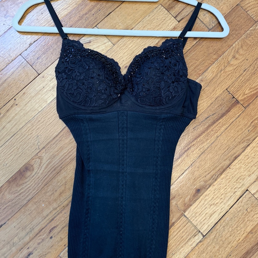 Marciano sequin black bra top bustier tank